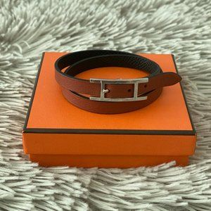Mens Hermes Behapi Double Tour Bracelet